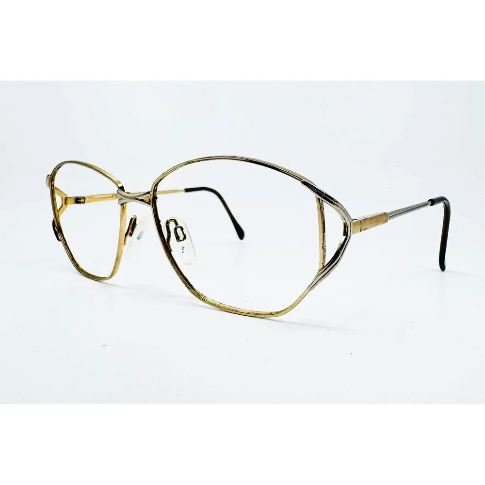 Luxottica Mabel Eyeglasses Womens Gold Vintage Italy 56-15-130